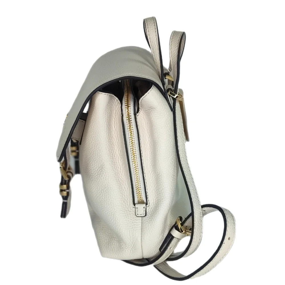 Michael Kors Quinn Leather Flap Backpack - Light Cream/Ivory - NWT
